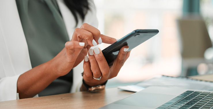 hands holding a smartphone