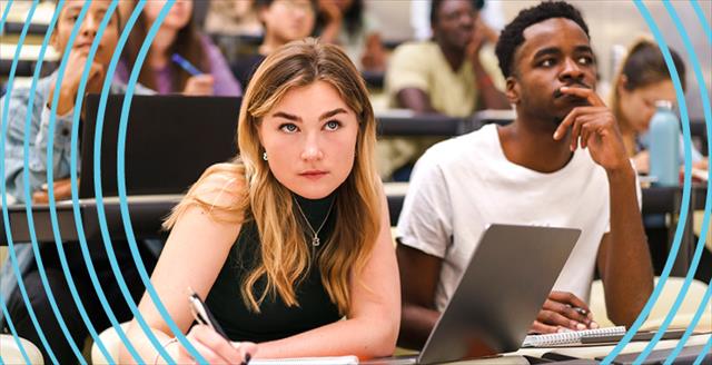 two grad students in class