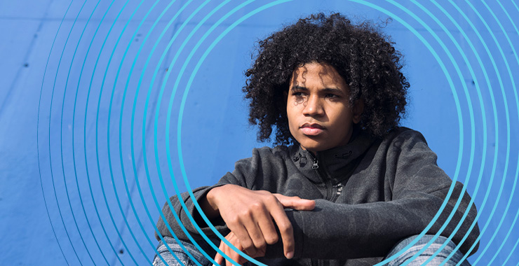 thoughtful black male teenager