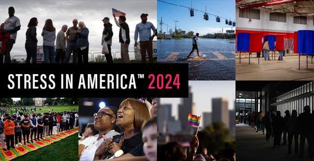 collage depicting people voting, at political rallies, and dealing with the aftermath of natural disasters