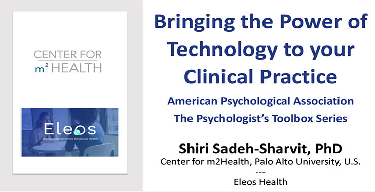 White background emblazoned with presentation title, “Bringing the Power of Technology to Your Clinical Practice.”