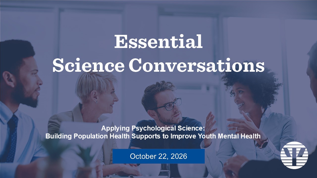Webinar: Applying psychological science: Building population health supports to improve youth mental health