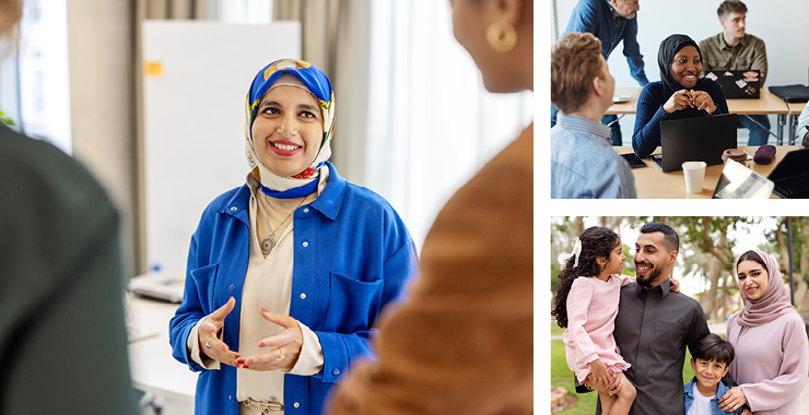 collage of Muslim families, students