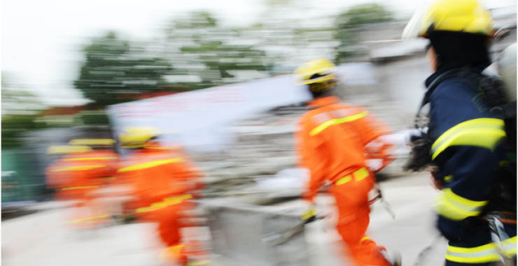 Emergency response team rushing to help
