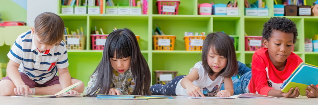 Group of children reading