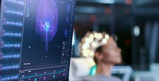 a computer screen displays data from a test subject