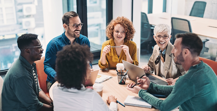 Group of colleagues having a meeting