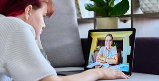 Two people on video call