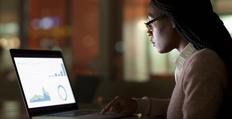 Woman using laptop