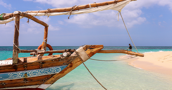A traditional dhow in Zanzibar.