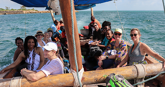 APA delegates on a traditional dhow.