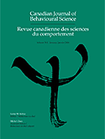 Canadian Journal of Behavioural Science / Revue canadienne des sciences du comportement