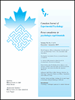 Canadian Journal of Experimental Psychology / Revue canadienne de psychologie expérimentale